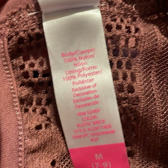 No Boundaries women’s medium 7 9 dress mini Mauve pink lace boho sleeveless - Picture 7 of 8